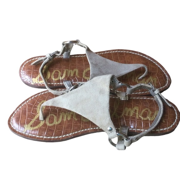 Sam Edelman Greta Gray Suede Thong Sandal Size 7 - Picture 3 of 6